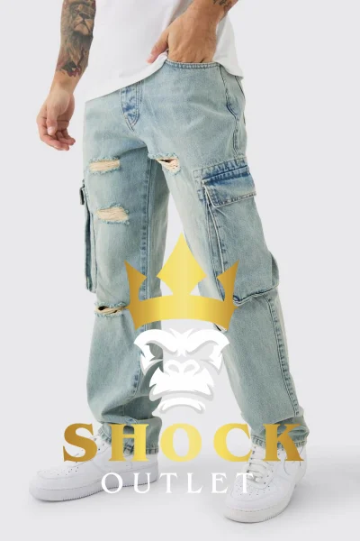 C10E15 NIEBIESKIE SPODNIE JEANSOWE BOOHOOMAN 32