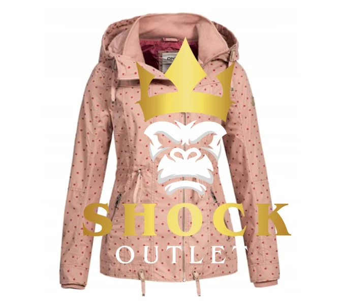 H1D001 RÓŻOWA KURTKA W KROPKI ONLY XS