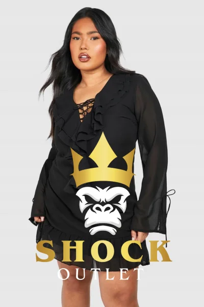 G0B109 CZARNA SUKIENKA PLUS SIZE BOOHOO 4XL