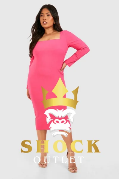 A0C111 RÓŻOWA MIDI SUKIENKA PLUS SIZE BOOHOO 5XL