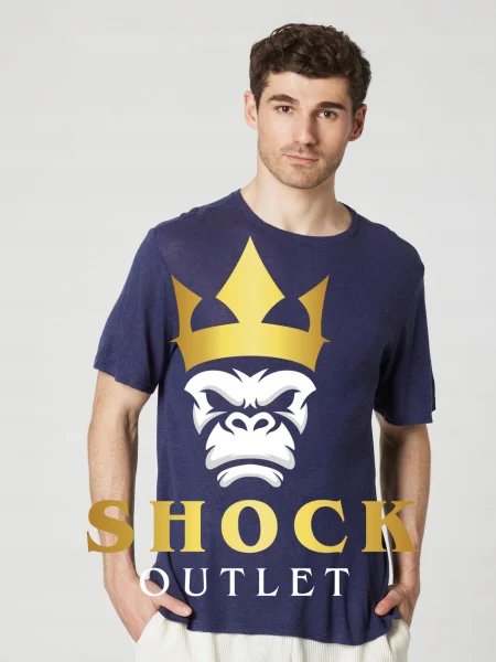 D3A205 GRANATOWA KOSZULKA T-SHIRT LUTZ Z LNEM KEVIN TRAPP ABOUT YOU M