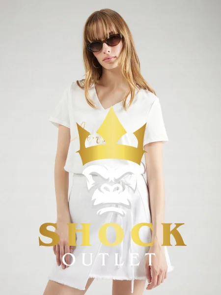 A6D004 BIAŁY T-SHIRT Z NADRUKIEM VERO MODA XS