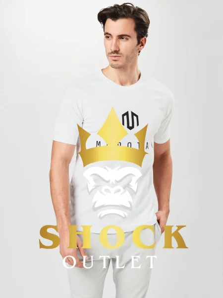 B9D013 BIAŁY T-SHIRT Z NADRUKIEM MOROTAI M