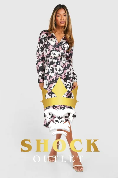 C10D31 CZARNA SUKIENKA W KWIATY MIDI BOOHOO 3XL