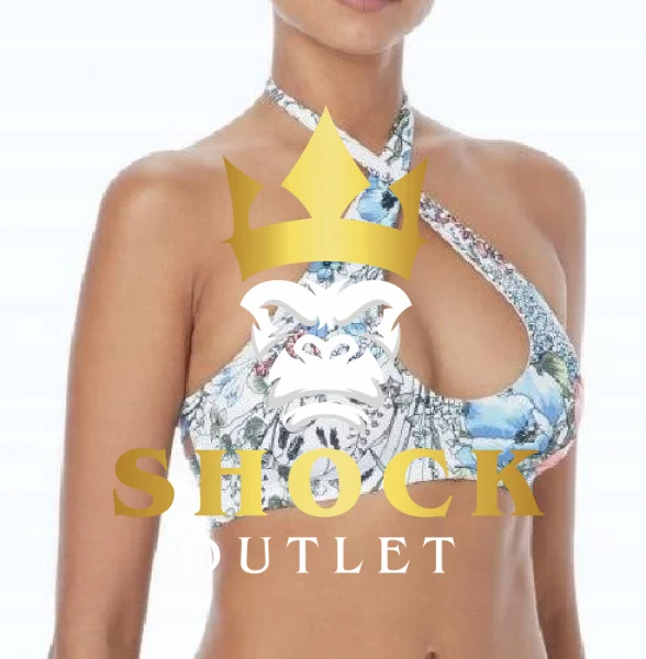 A1D215 GÓRA BIKINI BIAŁA W KWIATY WIĄZANA VINCE CAMUTO XS