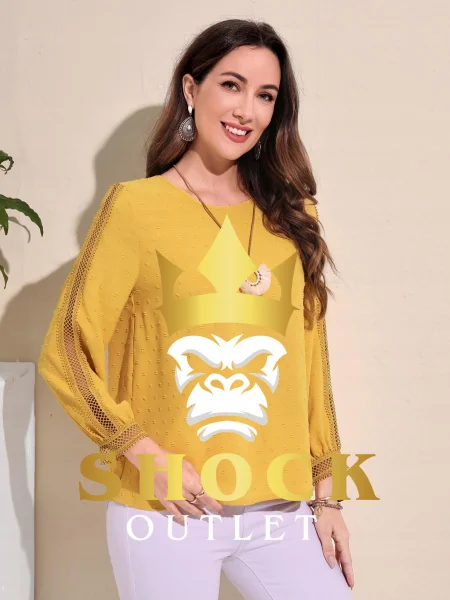D0E023 ŻÓŁTA BLUZKA Z DŁUGIM RĘKAWEM SHEIN S