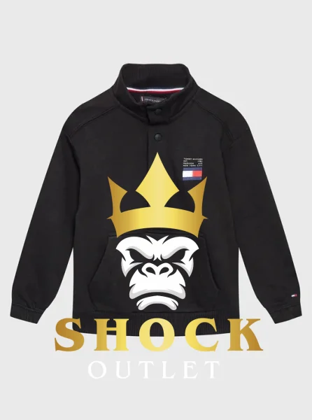 G0C109 CZARNA BLUZA ZE STÓJKĄ TOMMY HILFIGER 152