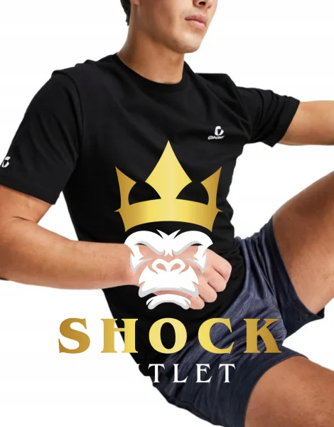 B10E111 CZARNY TSHIRT Z NADRUKIEM GYM365 XS