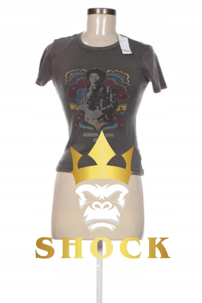 D5C111 SZARY T-SHIRT Z NADRUKIEM HENDRIX URBAN OUTFITTERS M