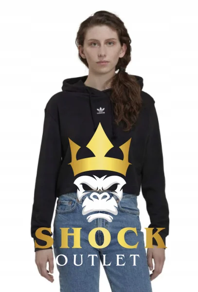 G0C013 CZARNA KRÓTKA BLUZA Z KAPTUREM ADIDAS M