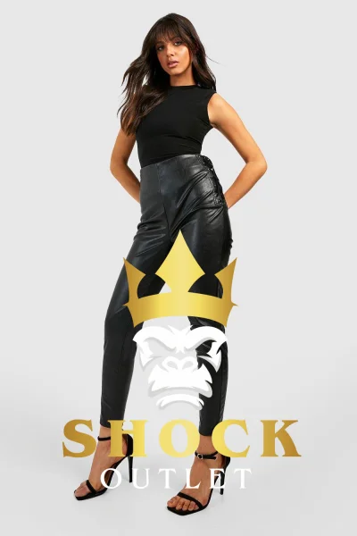 D3C214 CZARNE SKÓRZANE LEGGINSY BOOHOO XS