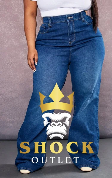 G0D008 NIEBIESKIE SPODNIE JEANSOWE PLUS SIZE PRETTYLITTLETHING XXL
