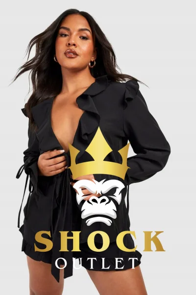 B4E001 CZARNA BLUZKA PLUS SIZE BOOHOO XXL