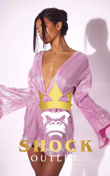 A6B106 RÓŻOWY PLISOWANY KOMBINEZON PRETTYLITTLETHING XS