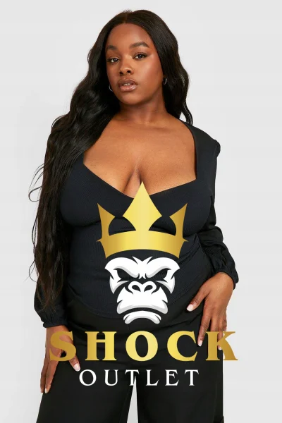 C7B006 CZARNY TOP PLUS SIZE BOOHOO 8XL