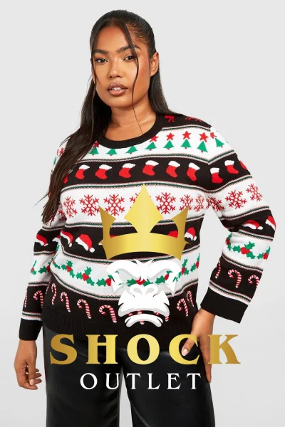 G2B206 SWETEREK ŚWIĄTECZNY PLUS SIZE BRAVE SOUL 3XL