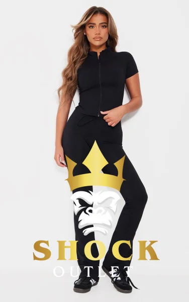 B6B209 CZARNE LEGGINSY SZEROKIE PRETTYLITTLETHING XS