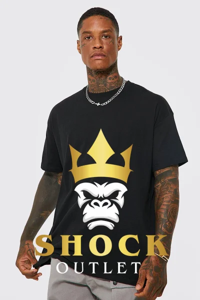 C4C009 CZARNY T-SHIRT OVERSIZE BOOHOOMAN S