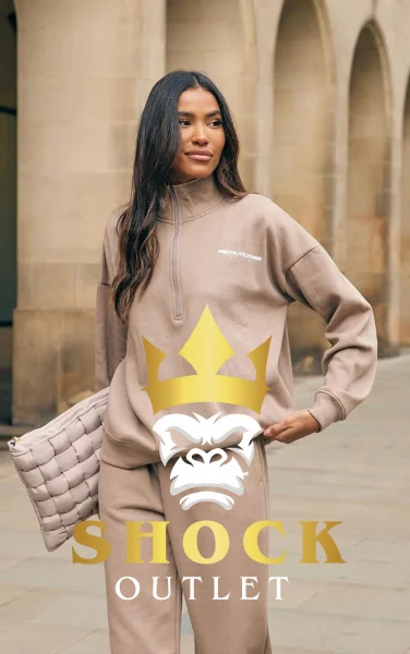 B0C001 BEŻOWA BLUZA Z ROZPINANYM DEKOLTEM PRETTYLITTLETHING S
