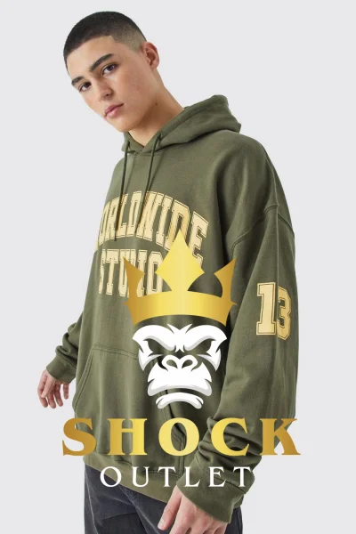 A7E001 ZIELONA BLUZA Z KAPTUREM OVERSIZE BOOHOOMAN M