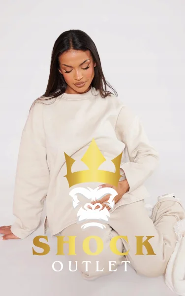 B10E003 BEŻOWA CIĄŻOWA BLUZA PRETTYLITTLETHING L