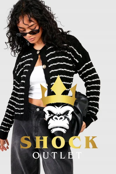 H4C15 CZARNY SWETER W PASKI BOOHOO S/M