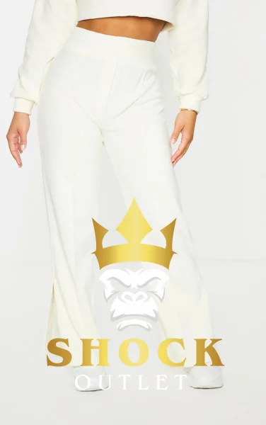 C10E07 KREMOWE SPODNIE PROSTE Z ZAMKIEM PRETTYLITTLETHING M
