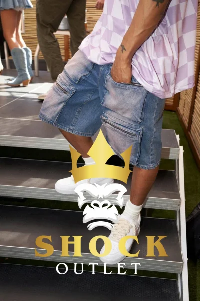 G0C113 NIEBIESKO RÓŻOWE SPODENKI BOOHOOMAN 32