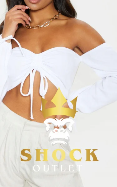 A0A113 BIAŁY TOP Z DŁUGIM RĘKAWEM PRETTYLITTLETHING XXL