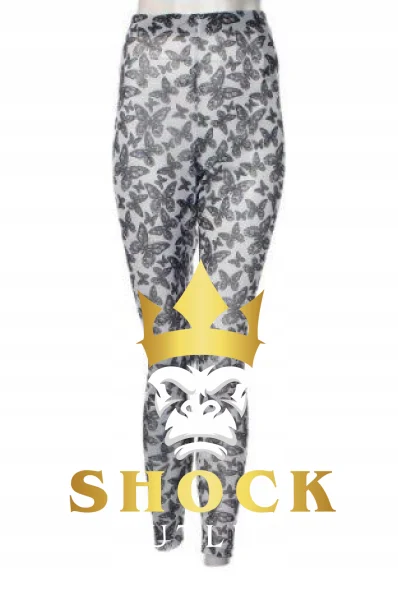 C8A219 SZARE LEGGINSY SIATECZKOWE W MOTYLKI ONLY L
