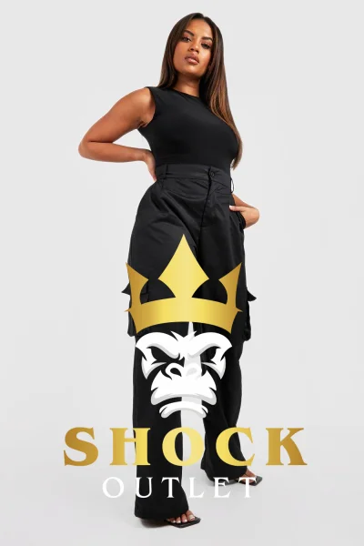 B10E010 CZARNE SPODNIE PLUS SIZE BOOHOO XXL