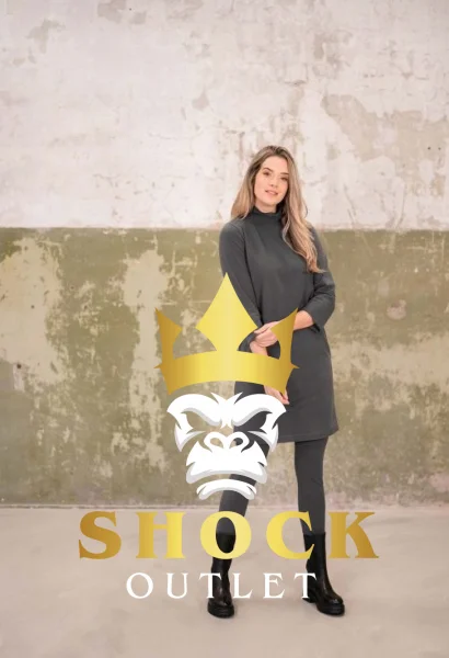 D0B006 SZARA SUKIENKA ZE STÓJKĄ ZUSSS S