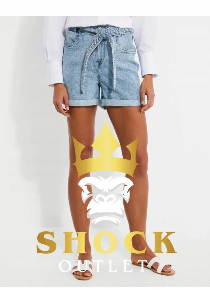 A2E002 NIEBIESKIE KRÓTKIE SPODENKI JEANSOWE PARIS THREADBARE L