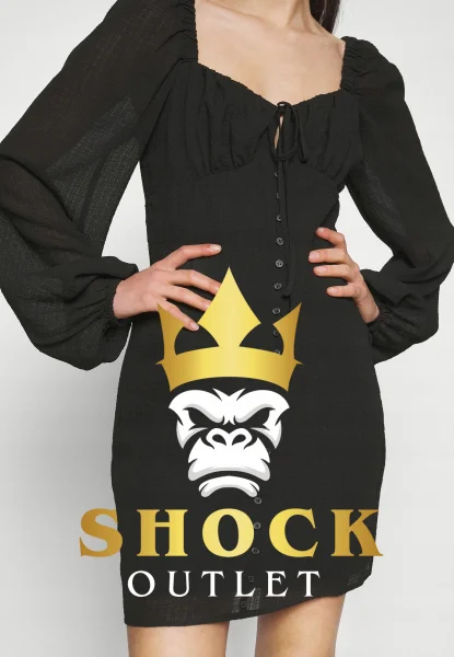 D5A215 CZARNA SUKIENKA MINI Z DŁUGIM RĘKAWEM PETITE GINA TRICOT XXL