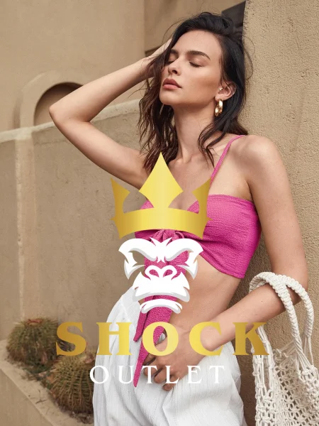 C6A111 RÓŻOWY CROP TOP WIĄZANY SHEIN XS