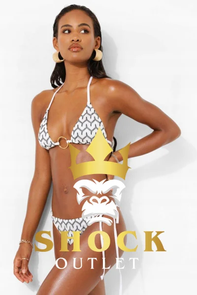 C4C114 BIAŁY DÓŁ OD BIKINI WIĄZANY BOOHOO M