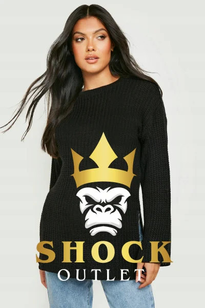 C1C208 CZARNY SWETER OVERSIZE BOOHOO S