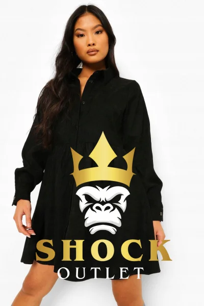 B6A108 CZARNA SUKIENKA Z GUZIKAMI PETITE BOOHOO XS
