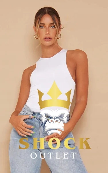 C6B105 BIAŁE PROSTE BODY PRETTYLITTLETHING S