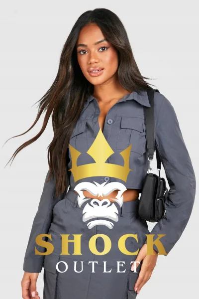 B4C106 SZARA KRÓTKA KOSZULA BOOHOO XS