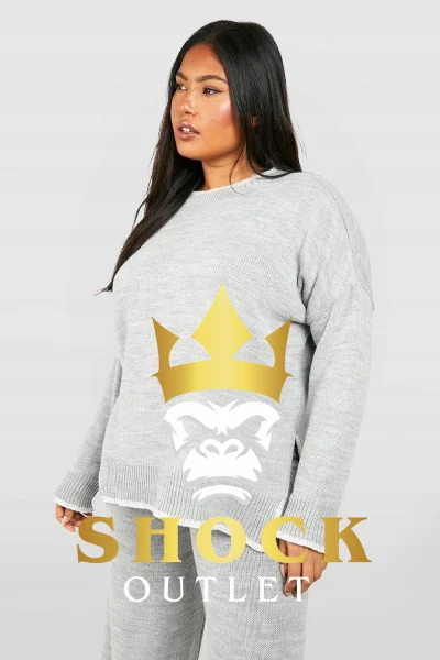 A7D203 SZARY SWETER OVERSIZE BOOHOO 50