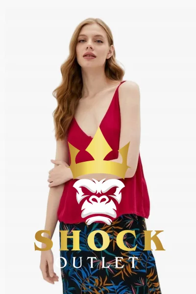 A1B007 RÓŻOWA BLUZKA NA RAMIĄCZKACH ROXY L