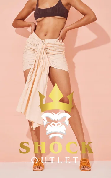 A3G110 BEŻOWA MINI SPÓDNICA PRETTYLITTLETHING XXL