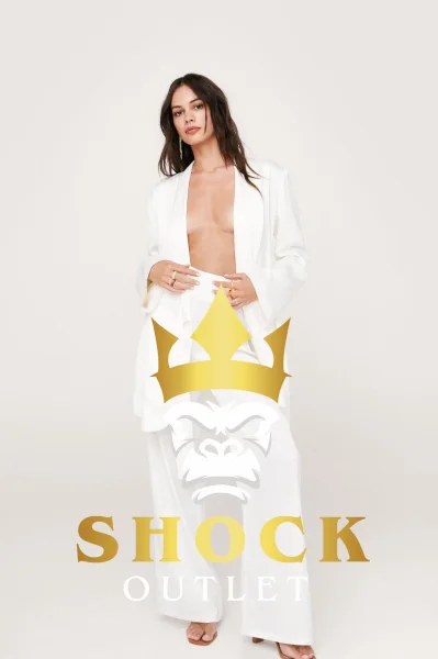 B9C103 BIAŁA SATYNA SPODNIE SZEROKA NASTY GAL S