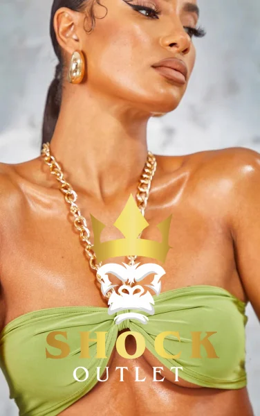 C4A108 TOP NA ŁAŃCUCHU ZIELONY PRETTYLITTLETHING XL