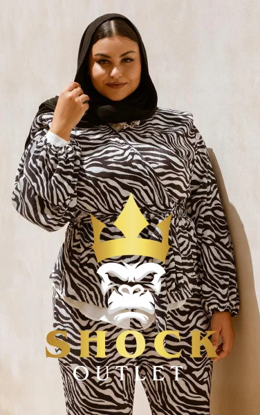 B7E118 BLUZKA ZEBRA Z PASKIEM PRETTYLITTLETHING 54