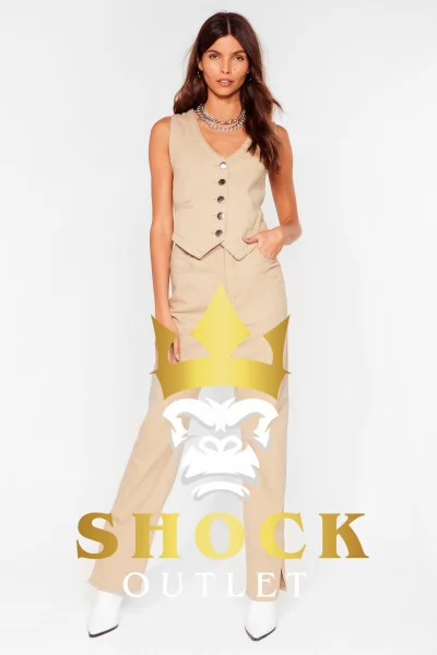 B7D108 KREMOWE SPODNIE Z SZEROKĄ NOGAWKĄ NASTY GAL XS