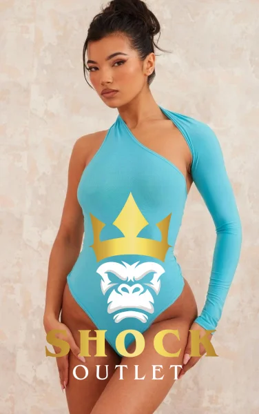 C1A009 NIEBIESKIE ASYMETRYCZNE BODY DAMSKIE PRETTYLITTLETHING XS