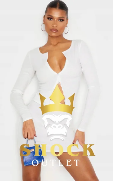 A1B110 BIAŁA BLUZKA Z DŁUGIM RĘKAWEM PRĄŻKOWANA PRETTYLITTLETHING S