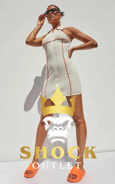 A1E004 KREMOWA SUKIENKA Z SUWAKIEM NA CAŁEJ DŁUGOŚCI PRETTYLITTLETHING XS